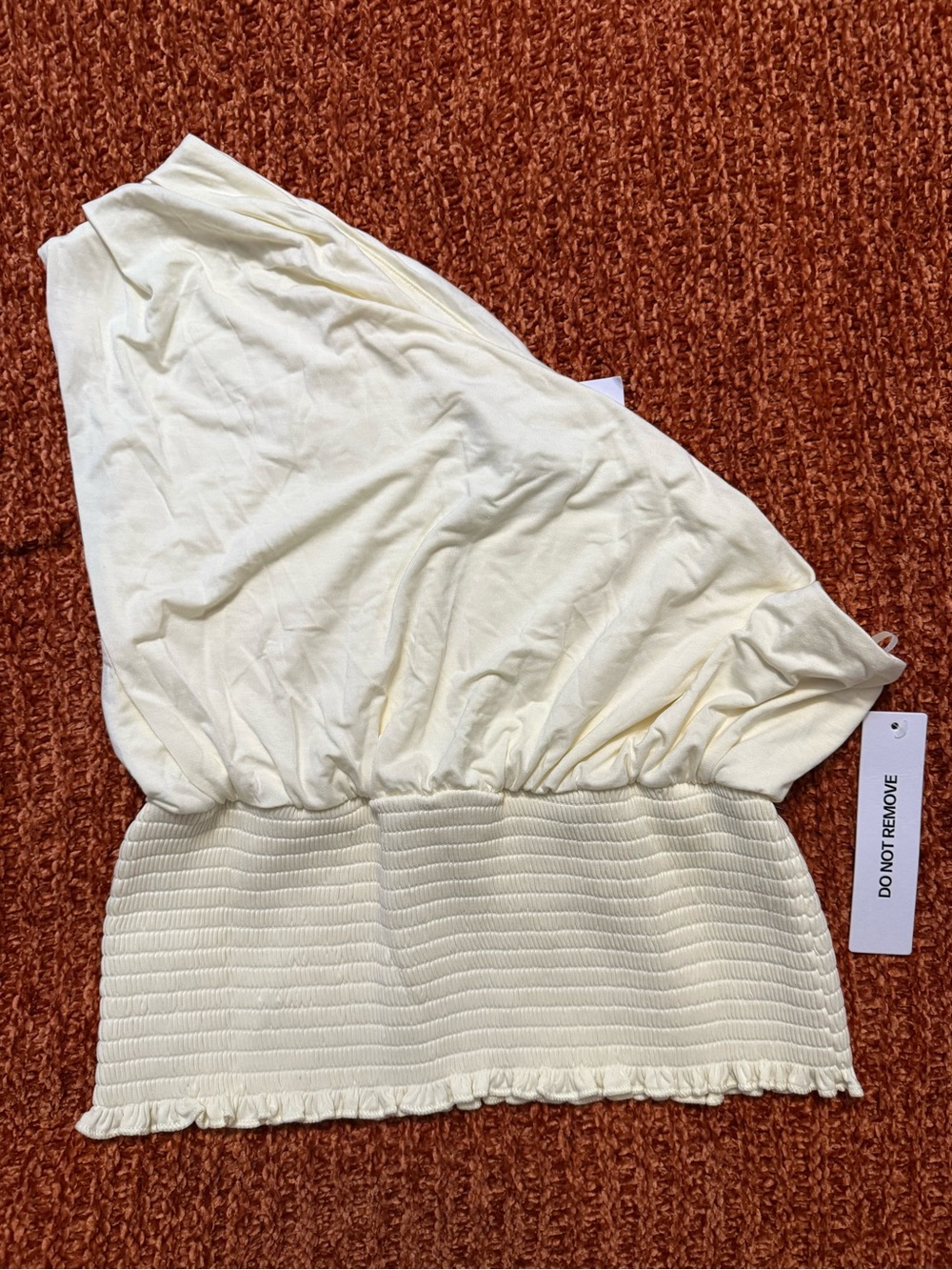 Princess Polly Cream One-Shoulder Ribbed-Hem Tank - Picture 4 of 4